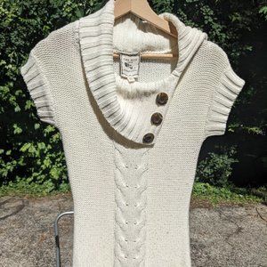 Cream cabled sweater dress